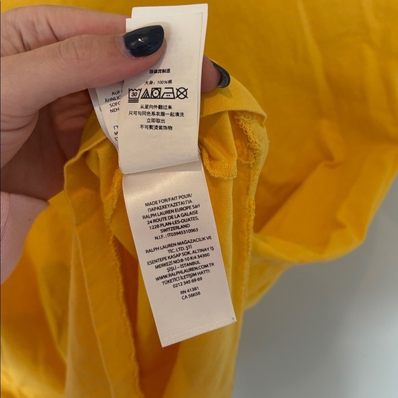 Polo Ralph Lauren Polo Bear Summer Costal Bucket Hat T-Shirt Size Small Yellow - Picture 4 of 5